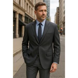 Jos. A. Bank Traveler’s Collection 48R Gray Wool 2-Button Blazer Jacket